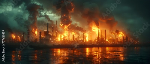 Urgent situation  Petrochemical plant fire with risk of explosion. Concept Emergency Response  Petrochemical Plant Fire  Explosion Risk  Hazard Mitigation  Incident Management