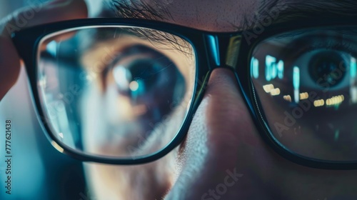 Wallpaper Mural Close Up of Person Wearing Glasses Torontodigital.ca