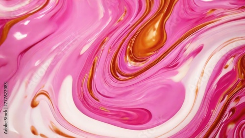 Melted Pink caramel. Liquid toffee background with swirl effect