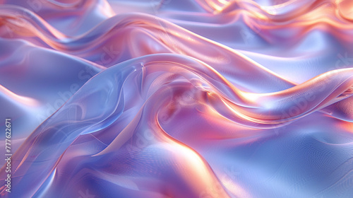 Abstract 3D fluid shapes in light pastel purple, pink and blue colors Background