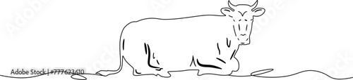 line art cow