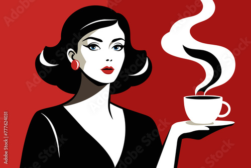 Silhouette image beautiful Luxury graphic  illustration woman outline style white background 