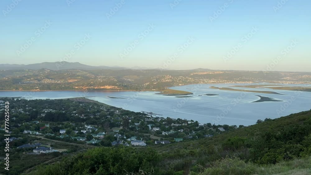 Top view of the layout of Knysna town and the Knysna Lagoon Top view of the layout of Knysna town and the Knysna Lagoon