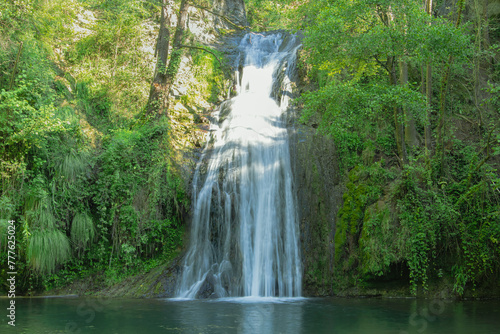 Gorg de la Malatosca  impressive waterfall in San Joan de les Abadesses.