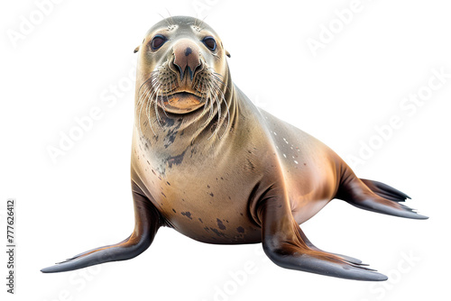 Southern elephant seal on isolated transparent background