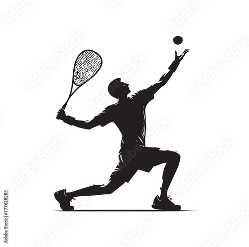 Squash players Silhouette vector illustration