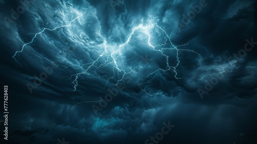 Electrified Skyscape: Lightning Strikes and Cloud Turbulence