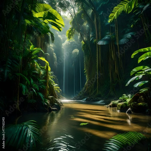 Beautiful tropical forest in the jungle.