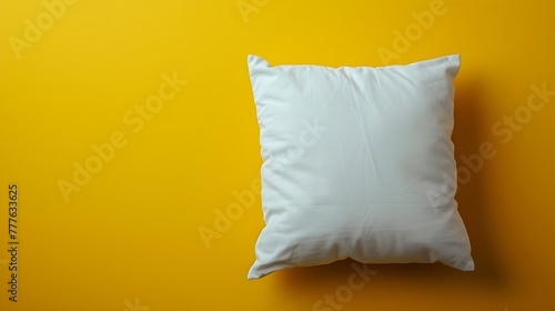 Use Pillow to craft an image with a yellow backdrop, emphasizing selective focus, and leave room for text attractive look