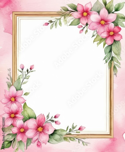 Wallpaper Mural Embrace elegance with our watercolor pink floral frame mockup. Soft petals form a delicate border, perfect for showcasing your content Torontodigital.ca