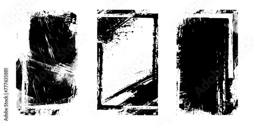 Realistic photo frame texture overlay, worn paper effect. Old vintage paper cover overlay vertical frame with worn rough grunge effect. set. Overlay stamps collection, vintage effect.