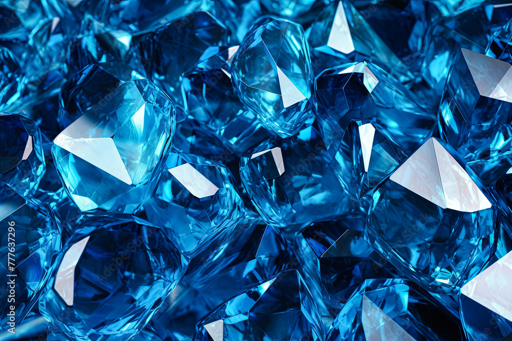 A close up of blue crystals. A close up of blue crystals.