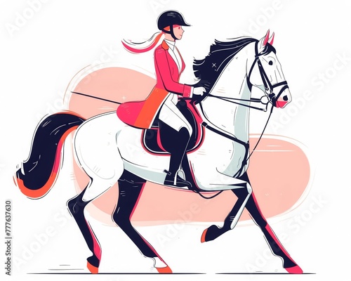 An equestrian performs a dressage routine, horse and rider moving as one in elegant harmony,