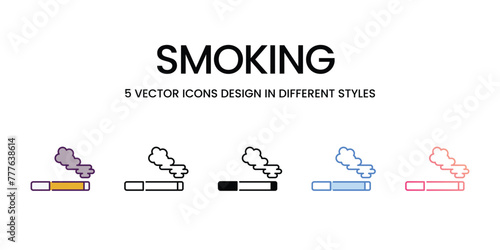 Smoking  Icons different style vector stock illustration