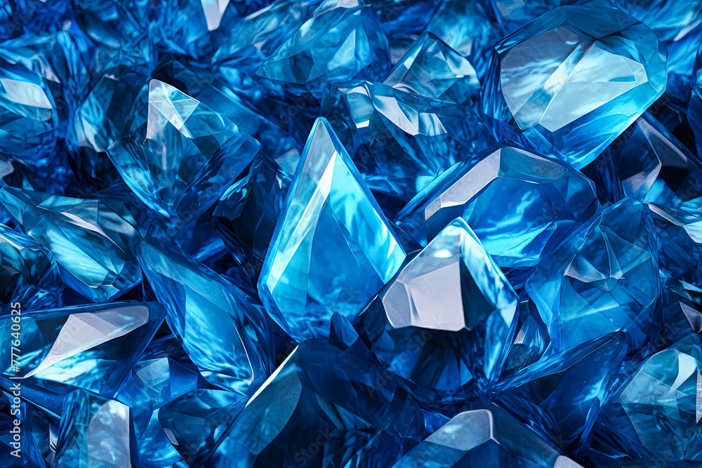 A close up of blue crystals. A close up of blue crystals.