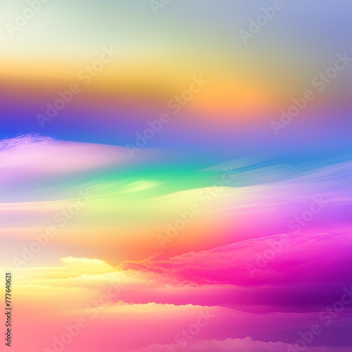 Rainbow sky background Generative Ai © 민 심