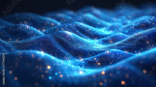 beautiful abstract wave technology background with blue light digital effect corporate concept.