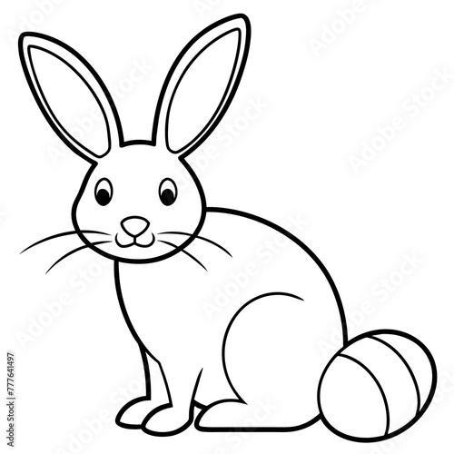 Easter Rabbit on the Lawn Vector Illustration for Festive Designs © tamanna