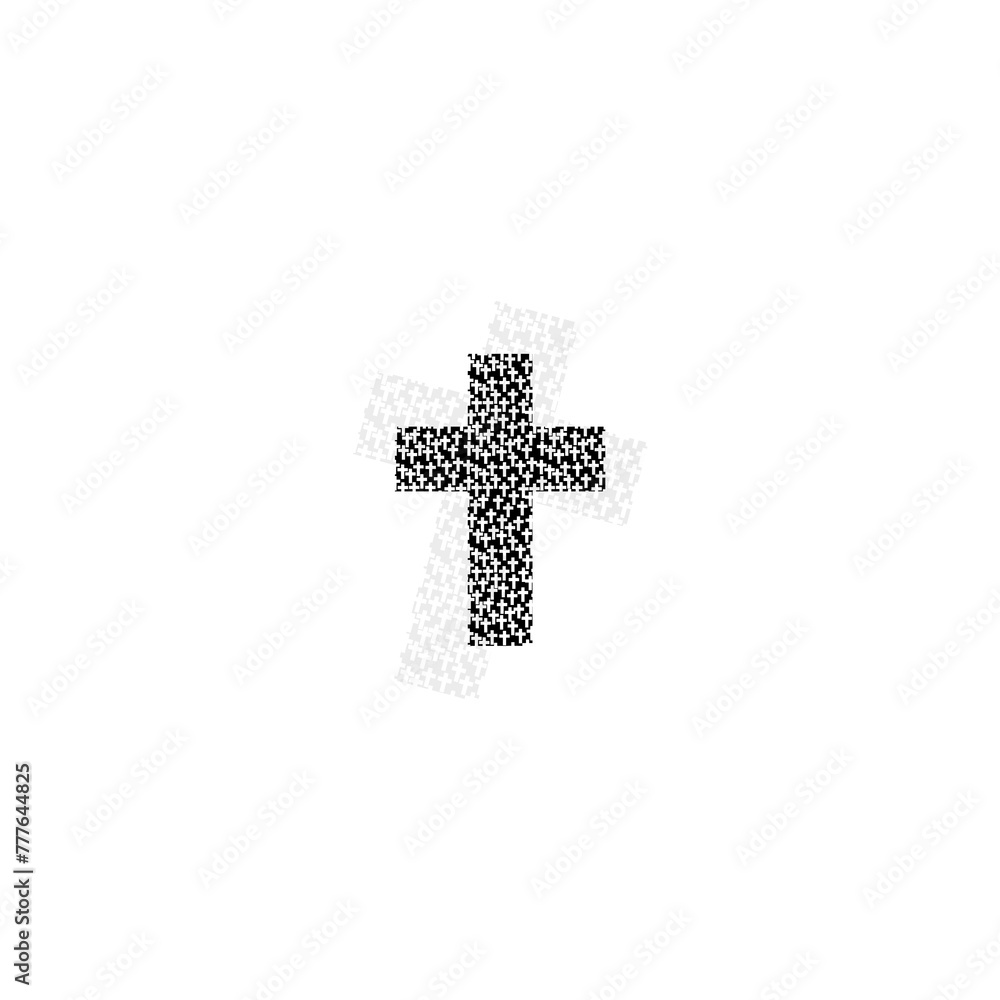 Fototapeta premium Christian cross icon isolated on white background