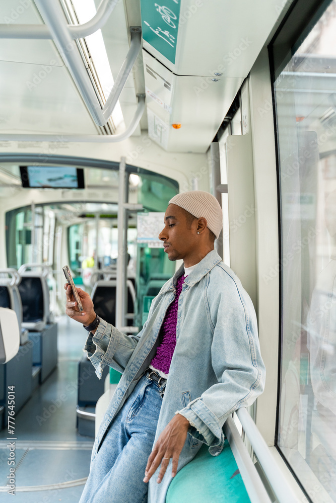 man travel In Public Transport man travel In Public Transport