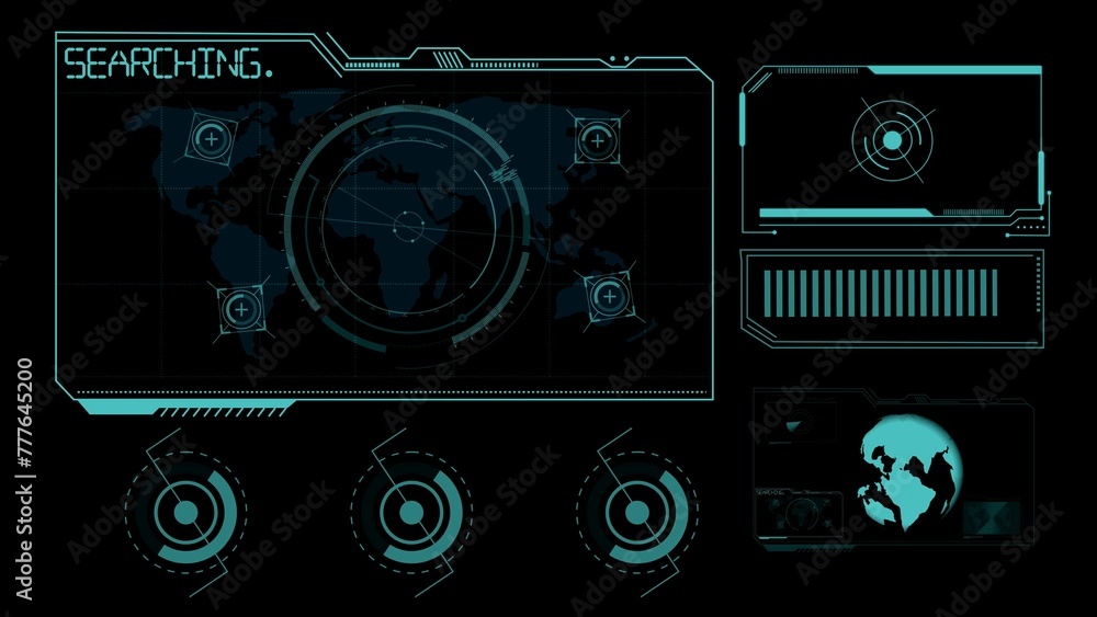 HUD element background. HUD Futuristic Communication Flow Interface Concept Illustration Background.