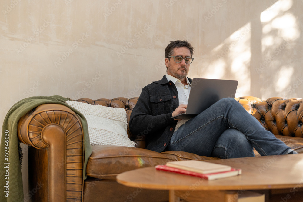 Mature Man Working Remotely Mature Man Working Remotely