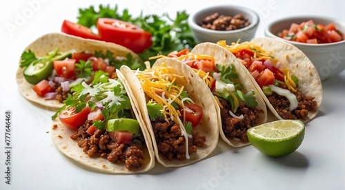deliciosos tacos mexicanos preparados, servidos en un restaurante.