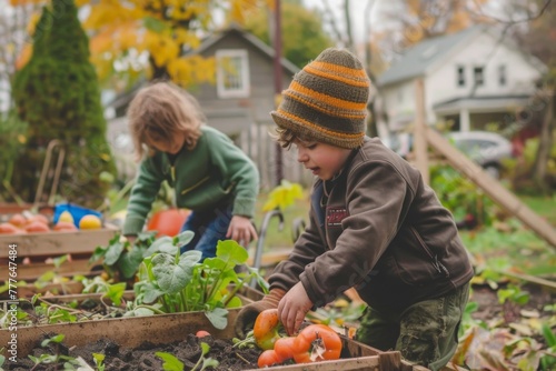 A community garden where residents collaborate to grow food together