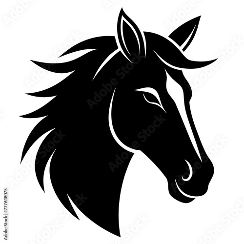 Equine Elegance Horse Head Icon Vector Perfect for Designs photo