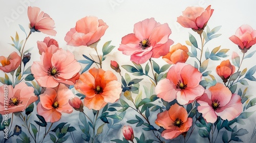 An illustration of watercolor flowers