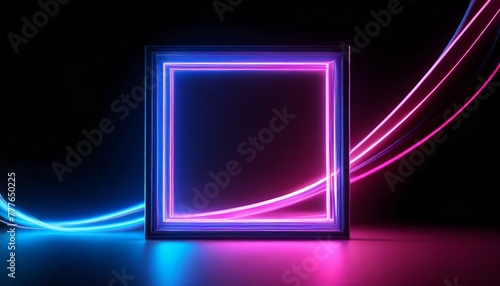 Modern Edge: Neon Lights in Rectangle Picture Frame