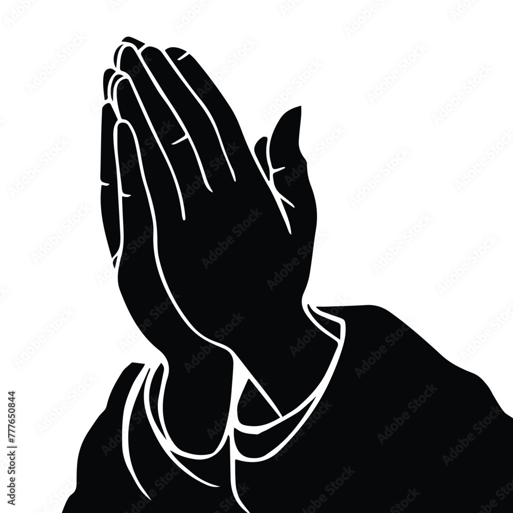 Praying Hands. Religion praying hands isolated on white background ...