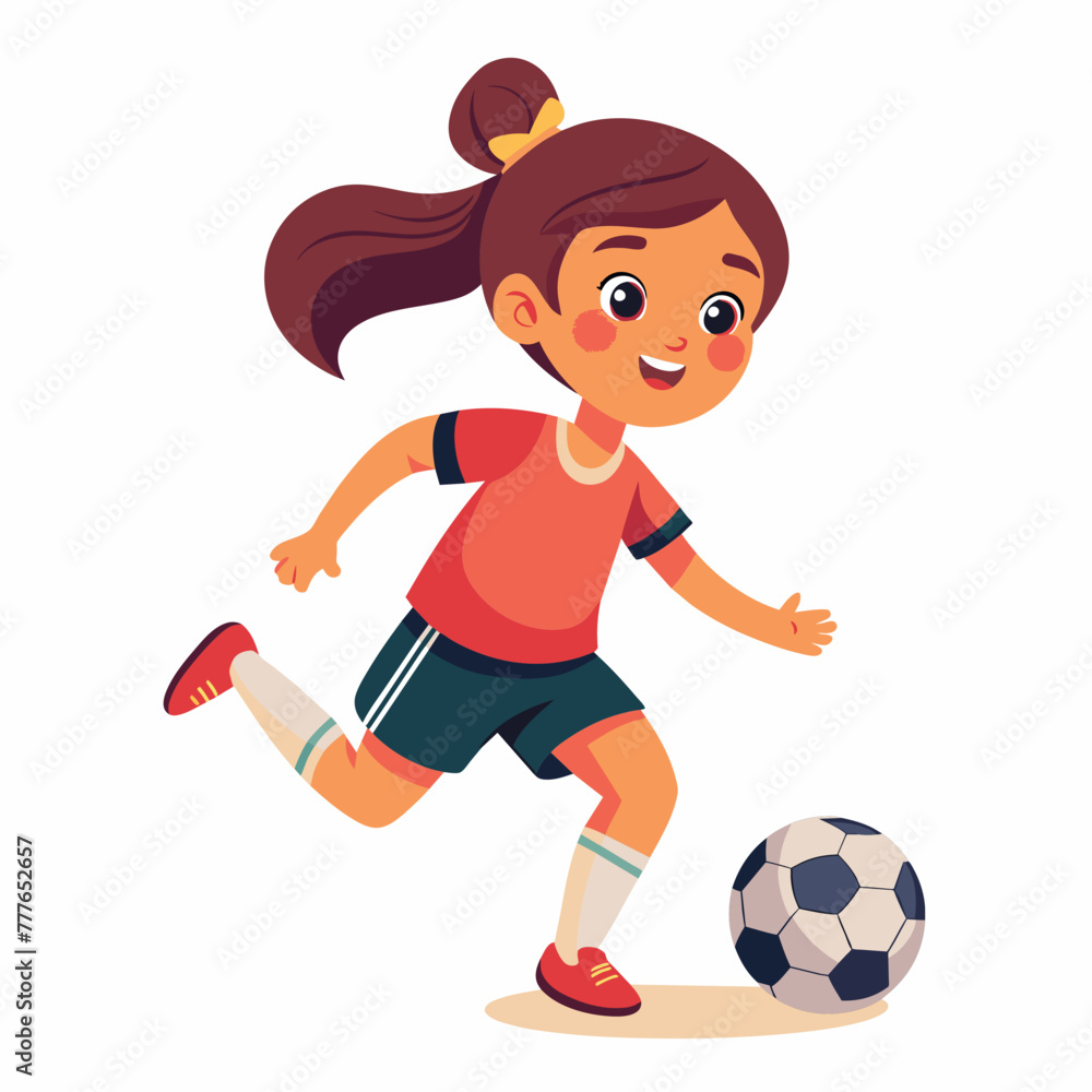 soccer-girl--illustration-featuring-a-girl-running