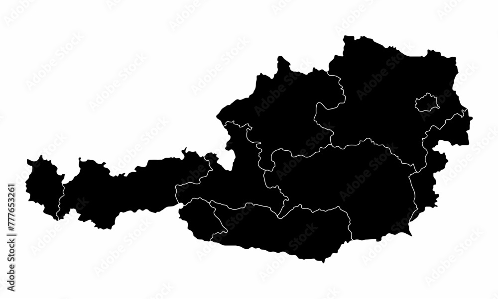 Obraz premium Austria administrative map