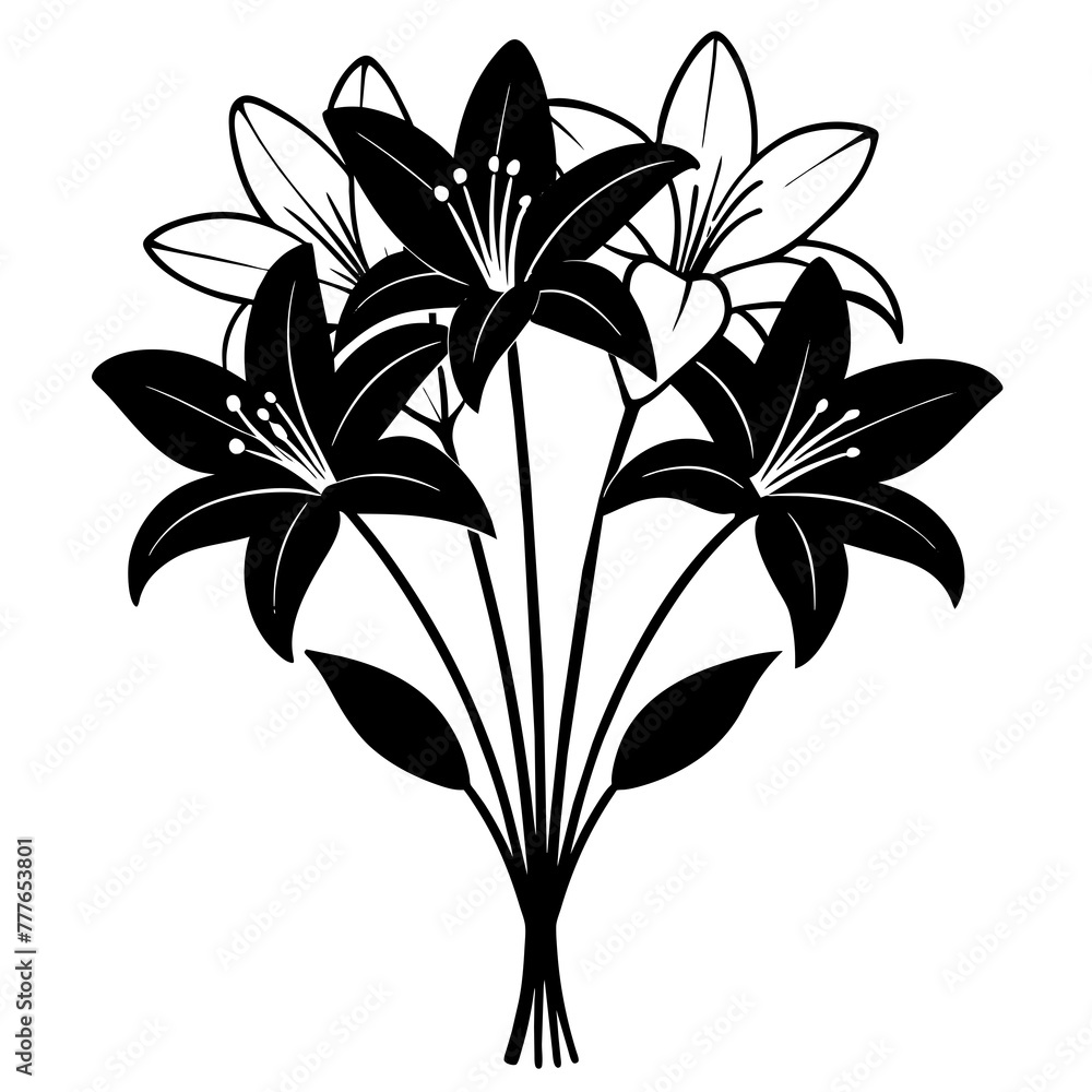 Breathtaking Bouquet of Lilies Vector Captivating Floral Illustration Breathtaking Bouquet of Lilies Vector Captivating Floral Illustration