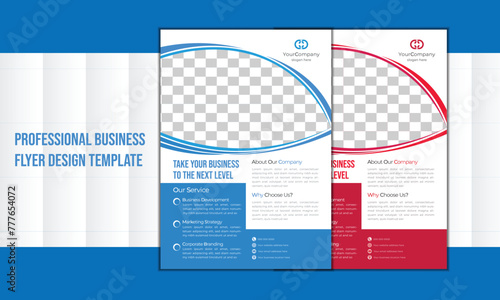 Corporate modern Business Flyer Layout with Colorful Accents 2, business proposal, promotion, advertise, publication, flyer  design layout, space for photo background in A4 size.
