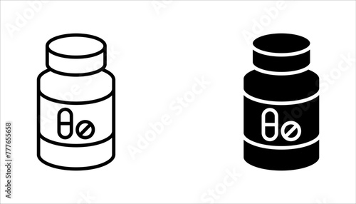Medicine bottle vector icon set. vector illustration on white background