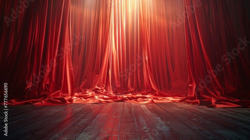Red stage drapes set for a dramatic reveal