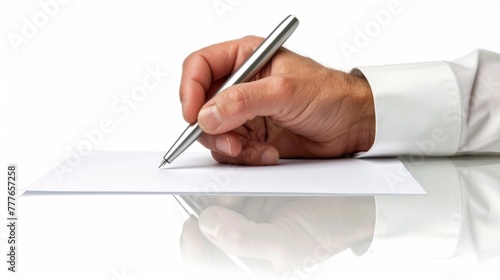 A Man Signing a Document