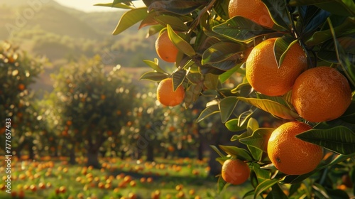 A Lush Orange Orchard Scene