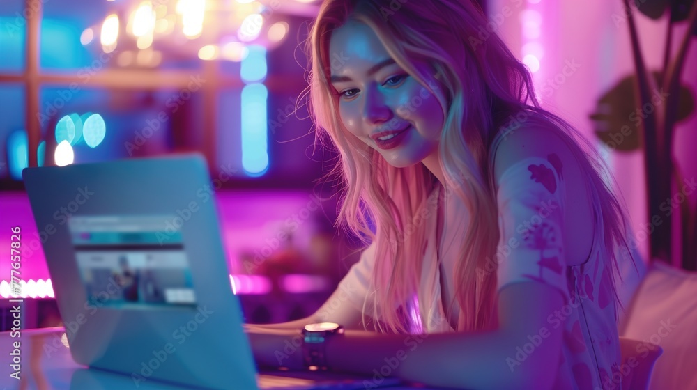 Woman Sitting in Front of Laptop Computer Woman Sitting in Front of Laptop Computer
