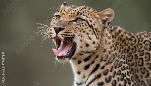A-Leopard-With-Its-Tongue-Flicking-Out-Tasting-Th-