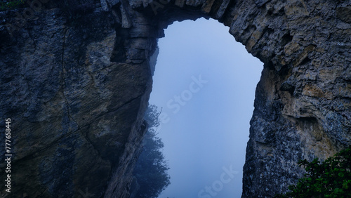 natural stone arch rock arch in the forest