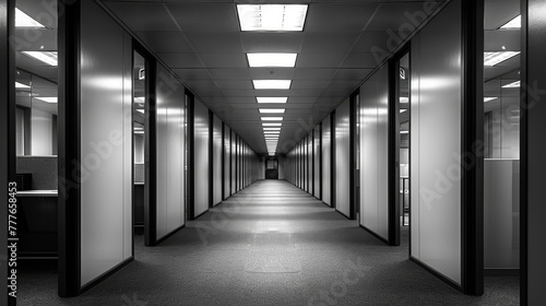 Monochrome cubicles in symmetric office layout