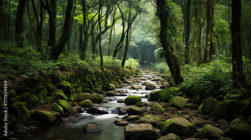 Obraz premium river in the forest.