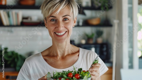 A Woman Enjoying a Fresh Salad