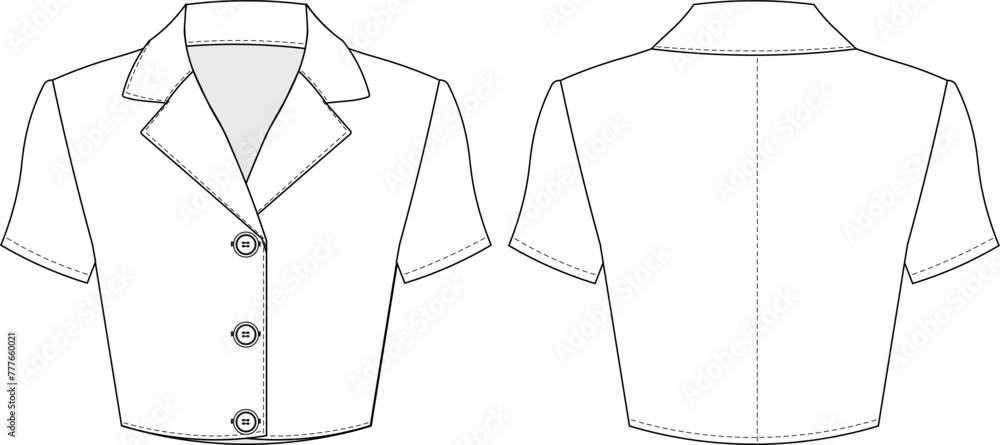 short sleeve collared buttoned v neck crop cropped shirt blouse top template technical drawing flat sketch cad mockup fashion woman design style model
short sleeve collared buttoned v neck crop cropped shirt blouse top template technical drawing flat sketch cad mockup fashion woman design style model