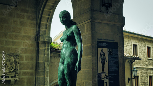 San Marino / San Marino -  07.07.22: Statue of Grande Nudo Femminile