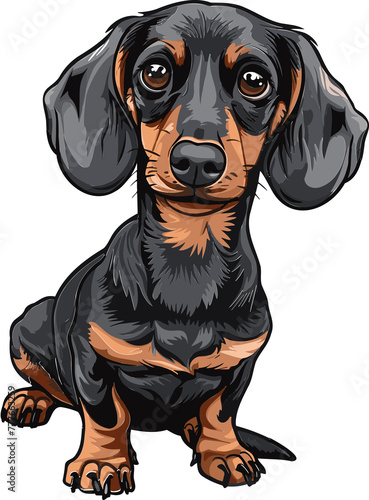 Dachshund Dog adorable art vector illustration © Emmyn2222