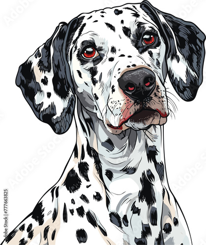 Dalmatian dog adorable art vector illustration